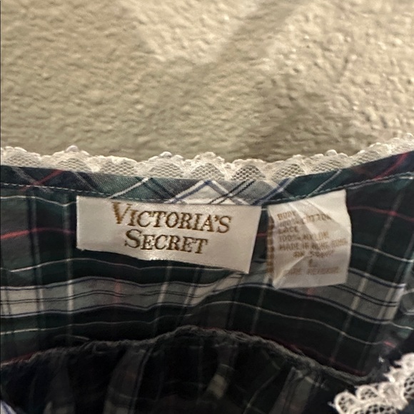 Vintage Victoria's Secret Gold Label Nightgown Country Cotton Tartan Plaid L - Picture 5 of 8